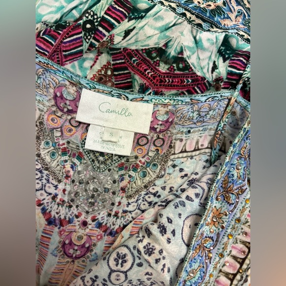 Camilla Sisters Of The Marigold Silk Strappy Wrap Dress Size Small Multicolor - Picture 4 of 5